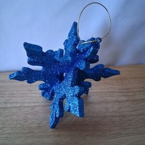 Sparkling Blue Snowflake Ornament